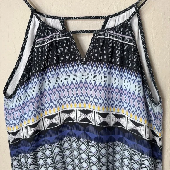 Prana Nari Tribal Ikat Printed Blue Midi Sundress Size Small - Picture 4 of 16